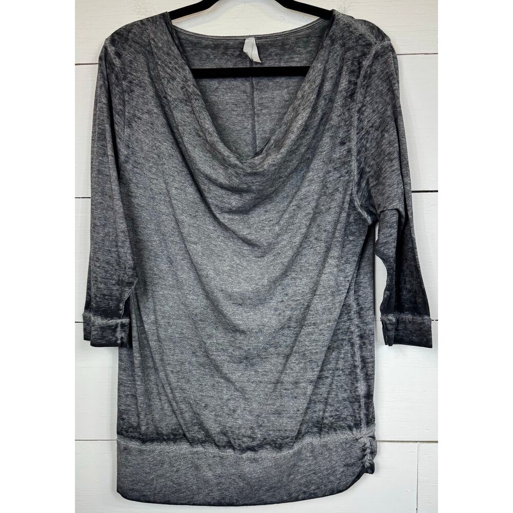 Vanity 3/4 Sleeve Gray Blouse Women's Size 2XL
